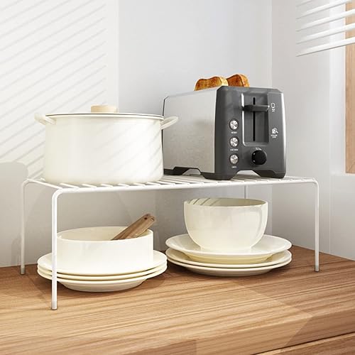 Miniatura 8 de ARCCI Juego de 4 organizadores de estantes para gabinetes de cocina, medianos (13 x 9.4 pulgadas), estantes de almacenamiento de despensa de alambre