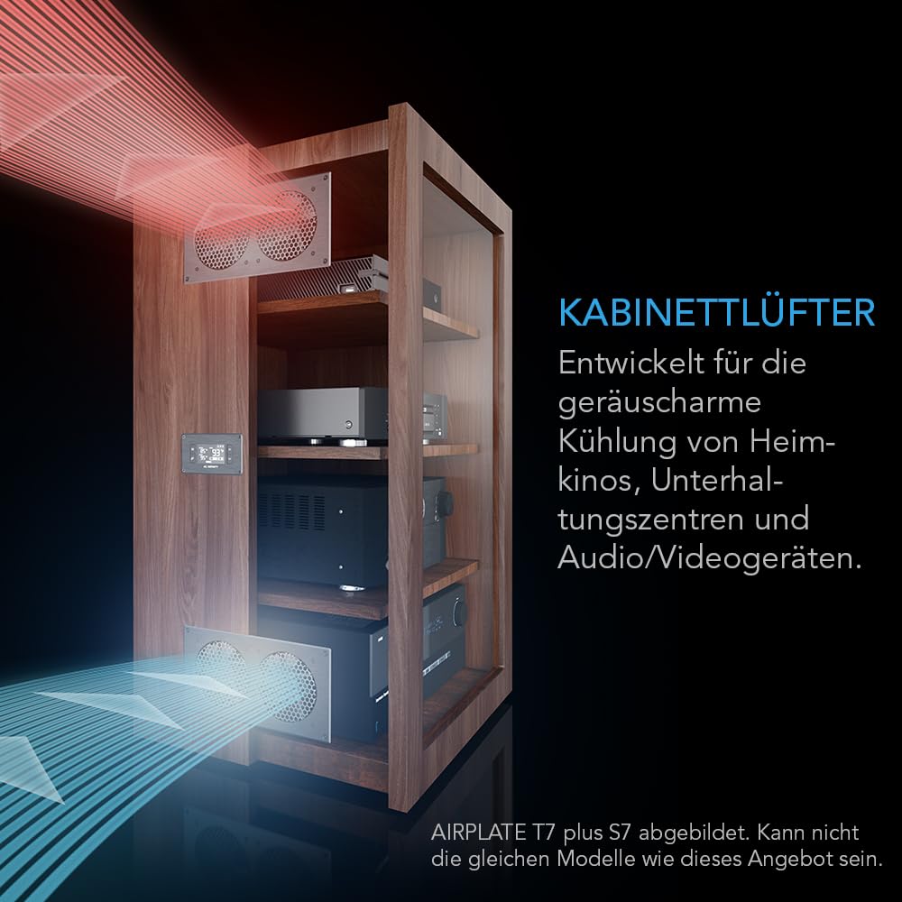 AC Infinity Airplate S9, leises Lüfter-System mit Geschwindigkeitsregelung, für Heimkino, Serverschrank