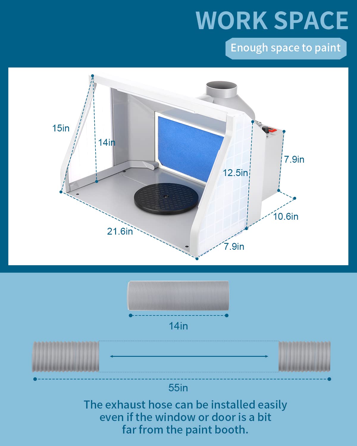 Anesty Dual Fans Spray Booth Paint Booth with Builtin LED Lighting