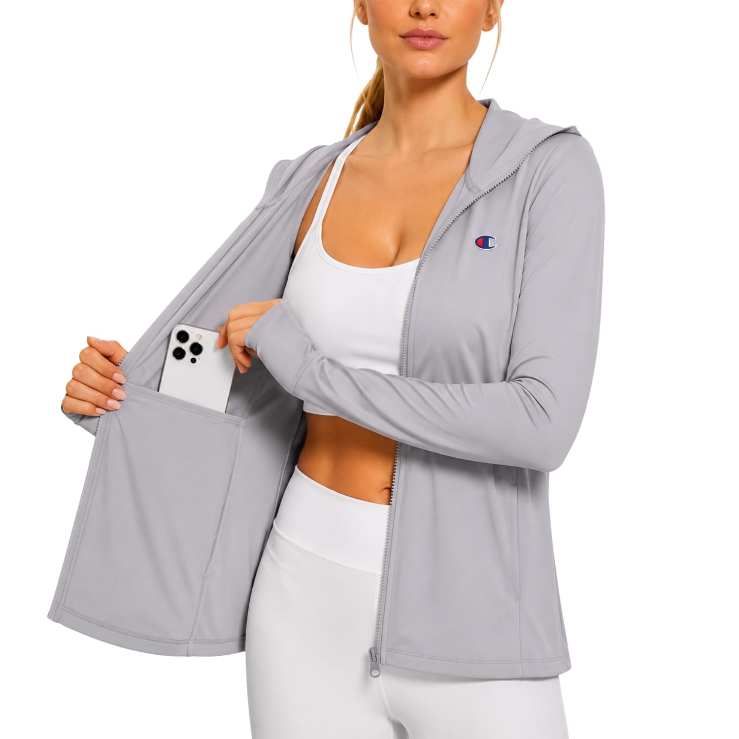 champion sun hoodie for women – spf 50+ uv protection long sleeve sun shirt lightweight rash guard outdoor hiking active