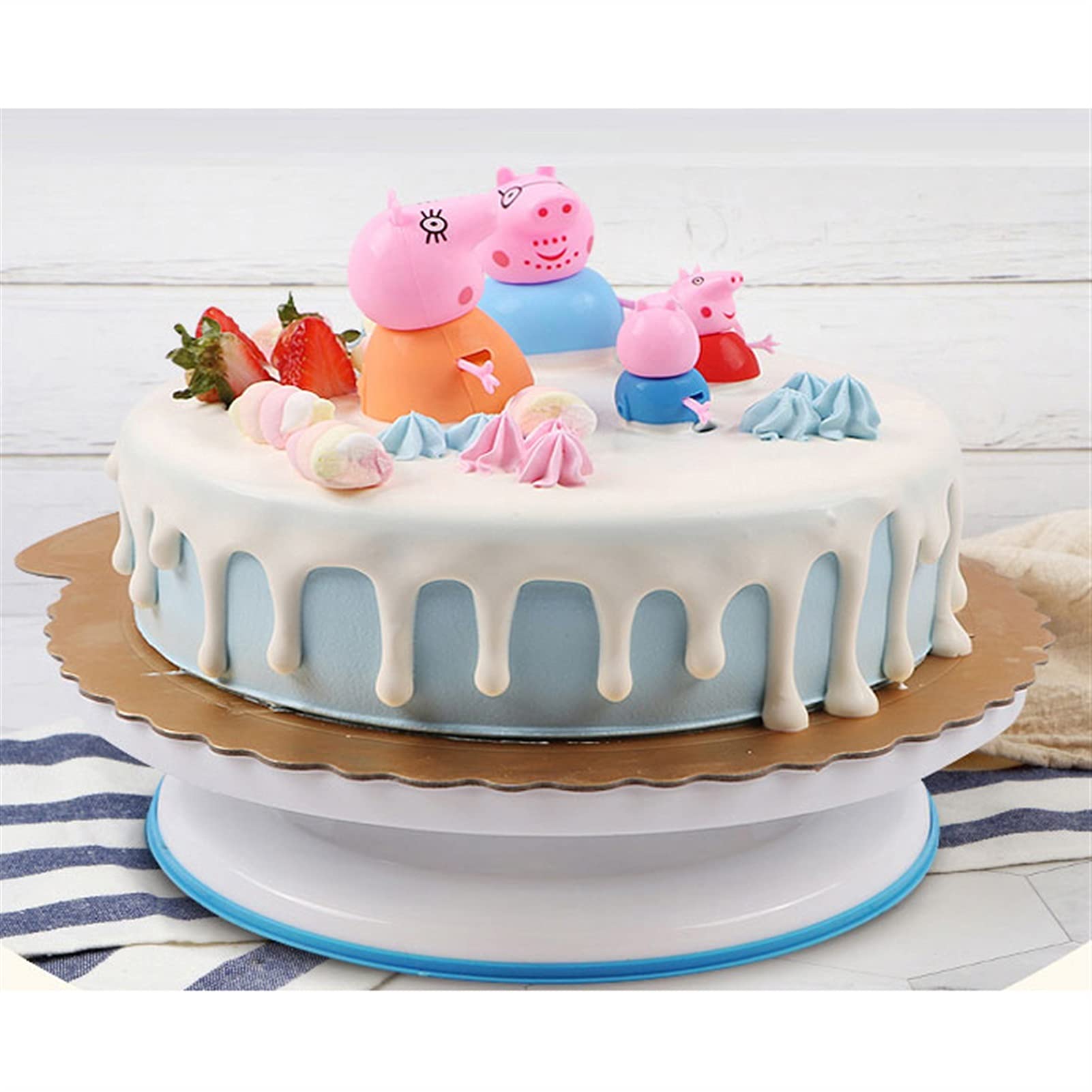 Tortenplatte Drehbar Kuchen Drehteller Kuchen Dekorieren von Lieferungen, Stahlrohre Frosting Tipps für Anfänger mit Kuchen Drehteller Icing Spatulacake Spatel, Backwerkzeuge Kuchen dekorieren Verbrau