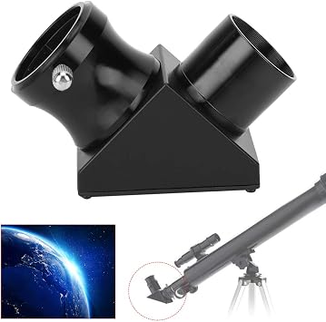 1.25'' Mirror Star Diagonal,90 Degree Black Erect Image Lens Astronomical Telescope Universal Accessories with Screw Fixation,for Telescope