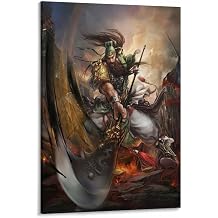 Chinese Wusheng Guan Yu Poster Traditional Oriental Art 7 Canvas Painting Wall Art 20x30inch50x75cm Frame-style