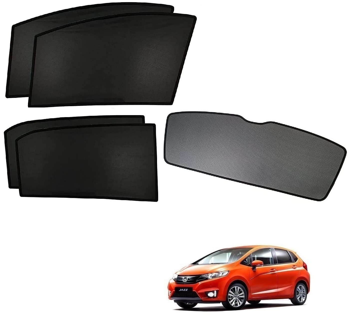 Kozdiko Car Window Custom Fit Sun Shades Fix with Dicky Set of 5 Pcs Non Magnetic Curtains Mesh Compatible for Honda New Jazz (2016-2025)-image-48