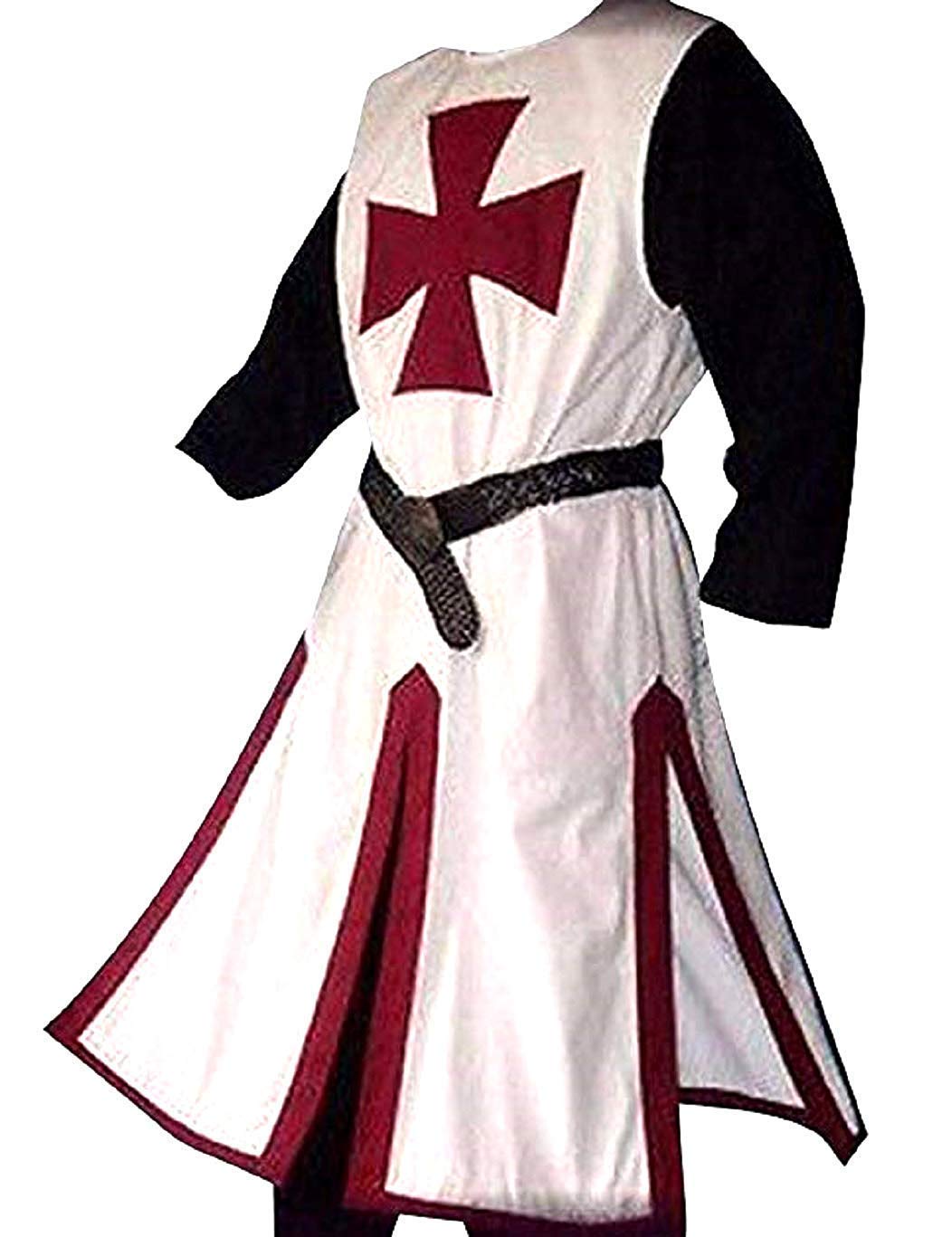 Medieval Templar Cross Surcoat, White/Red (Medium)