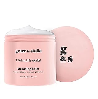 Cleansing Balm (125 ml) Makeup Cleansing Balm - Makeup Remover Balm for All Skin Types to Gently Meltaway Mascara, Eyeliner and Makeup - Fragrance Free, Vegan, F-balm by Grace and Stella