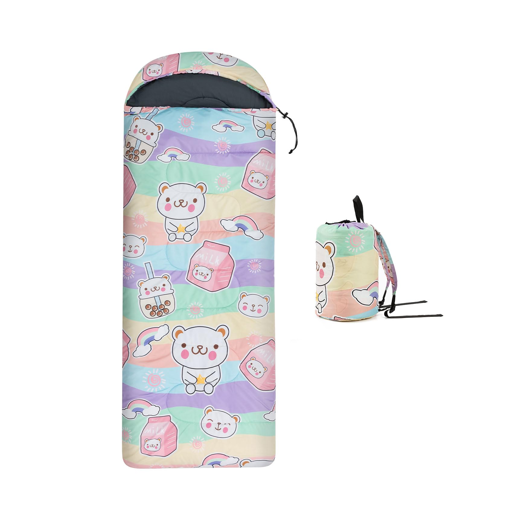 Kids Sleeping Bag for Camping - Lightweight 3 Season Backpacking Sleeping Bag, Compact Child Sleeping Bag for Girls and Boys, Waterproof Youth