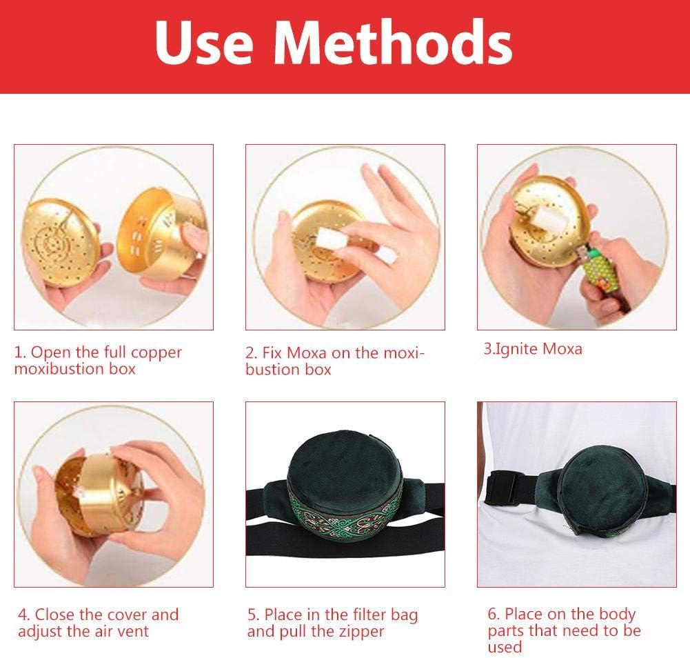 Zetiling Smokeless Moxibustion Box, Portable Moxa Box Three Layer Filter Design Heating Carement for Back Neck Belly