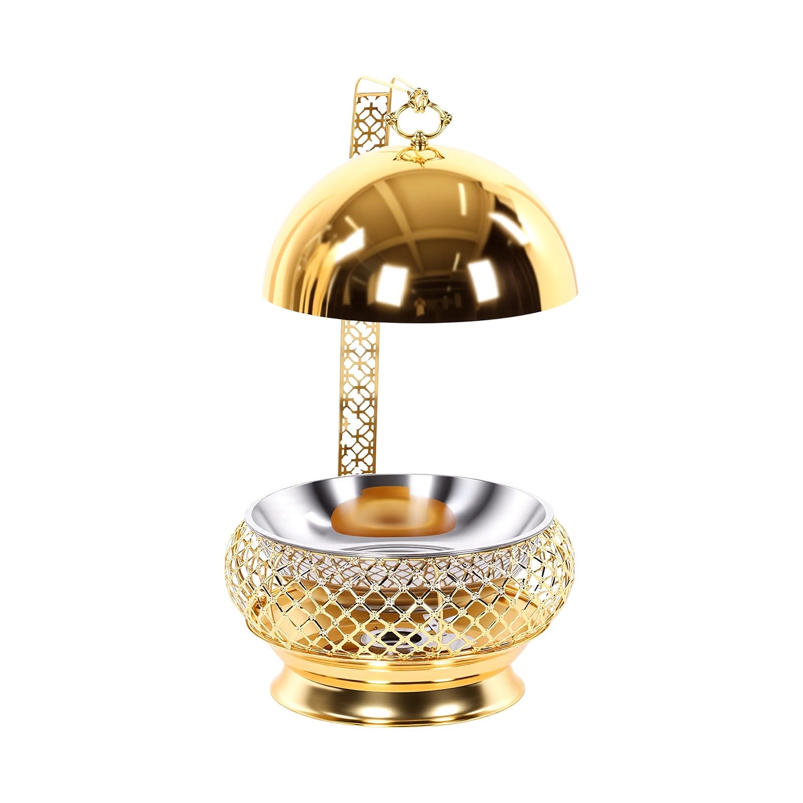 Bewinner 8L Edelstahl Goldene Runde Chafing Dish