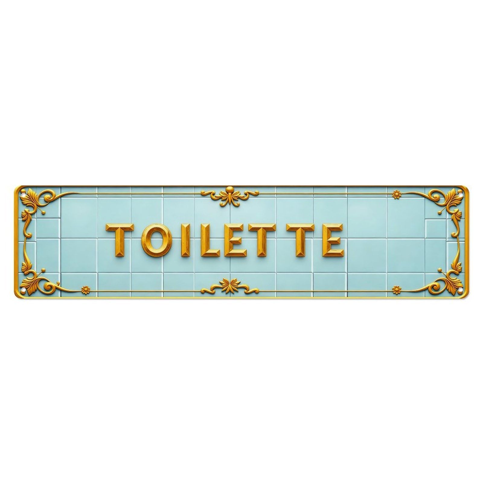 Golden Tile Pattern Sign Metal Tin Sign Plaque