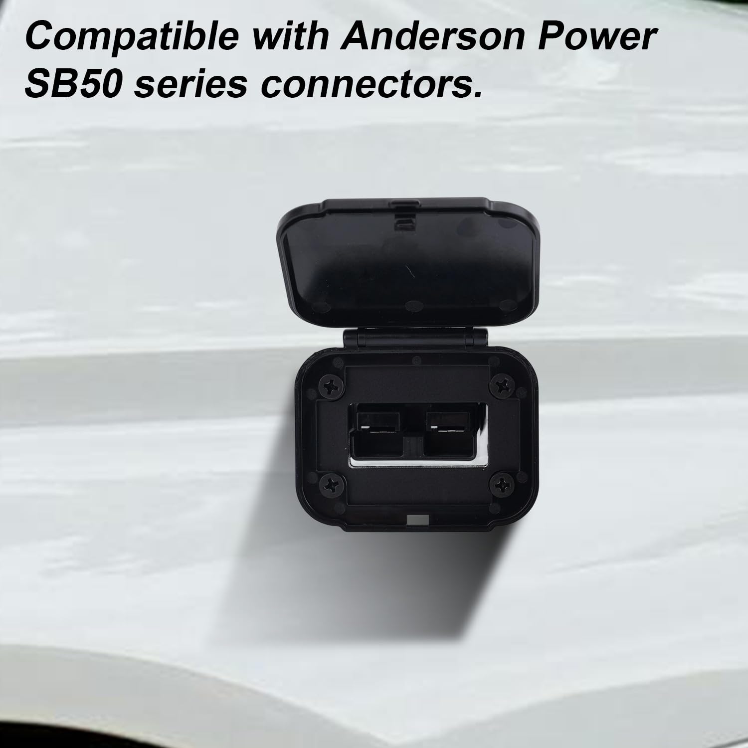 2pz Connettori Rapidi per Cavi da 50A con Supporto e Tappo, 12-6 AWG Connettore Rapido Batteria 12V-36V Spina SB50 Impermeabile per Auto Camper Verricello Barca Rimorchio ATV (Nero)