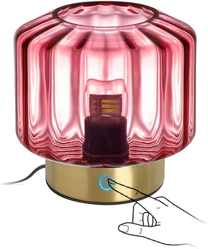 Miniatura 10 de Lámpara de Mesa de Noche, Lámparas de Mesa de Cristal de Mediados de Siglo, Lámpara de Mesa Moderna con Globo, Lámpara de Escritorio Dorada, Lámpara