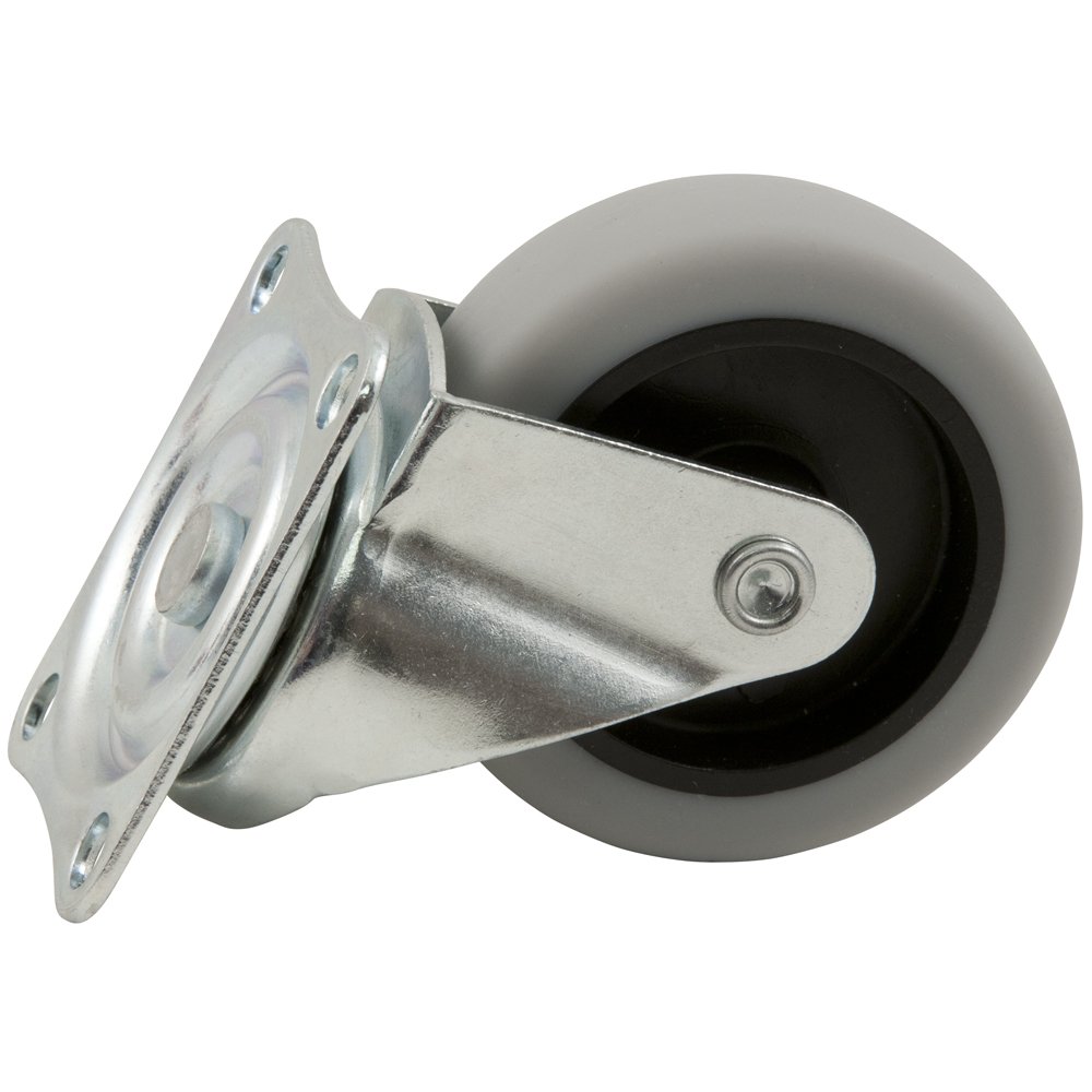 Titan 3" Thermoplastic Rubber (TPR) Swivel Caster, 110-lb. capacity, Gray, 3 Inch - Image 4