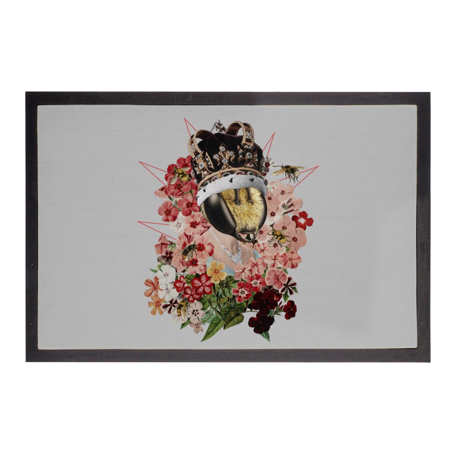 Paillasson Gris Reine Elizabeth : sublimez votre entrée avec ce tapis collage art fleurs
