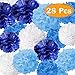 Paxcoo 28 Pcs Boy Baby Shower Blue Tissue Pom Poms Decorations for Boy First Party
