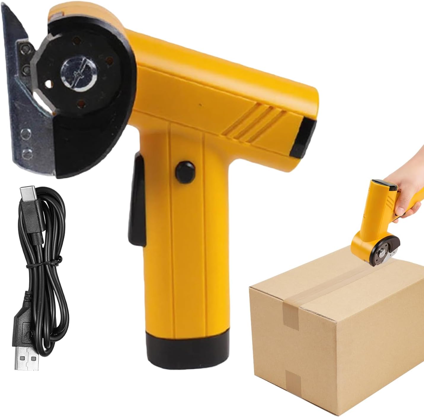 Electric Scissors, Powerful Rechargeable Cordless Tools with LED Light – Cardboard Box Cutter – For Fabric, Carpet, Sewing, Craft, Home, Cardboard,