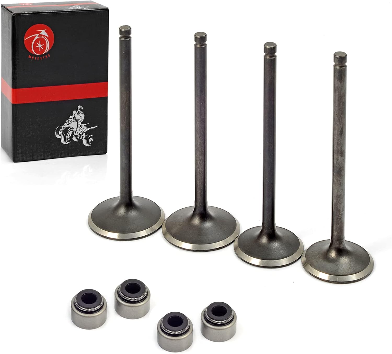 Intake & Exhaust Valves and Seal For Polaris Predator 500 2003-2007 Outlaw 500 2006-2007 3087982 3087981
