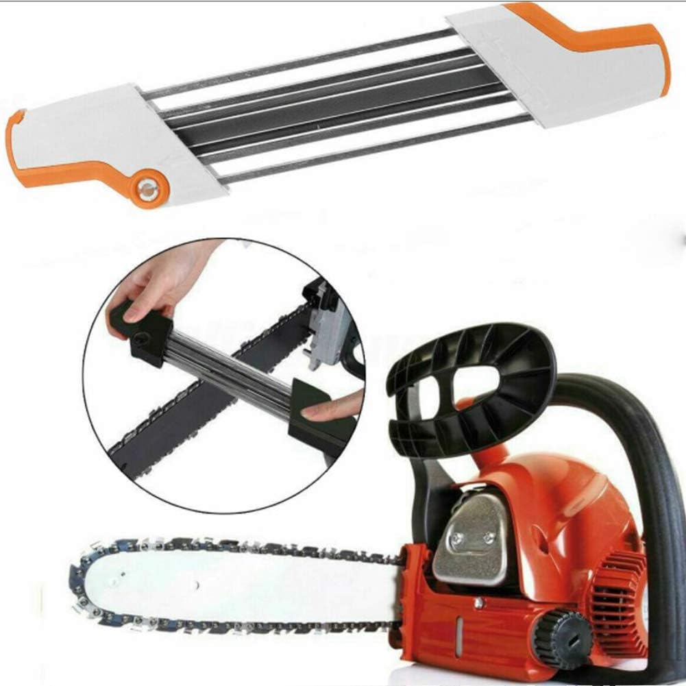 Affûteuse de chaîne de tronçonneuse 2 en 1 en métal Facile à Utiliser 3/8" P 4,0 mm Remplacement pour chaîne Blanc