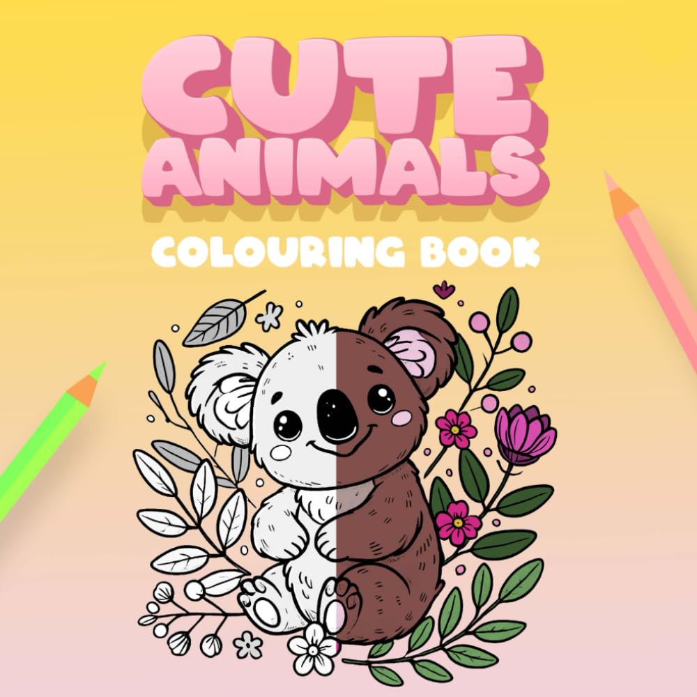 Cute Animals Colouring Book | Featuring 50 Animals