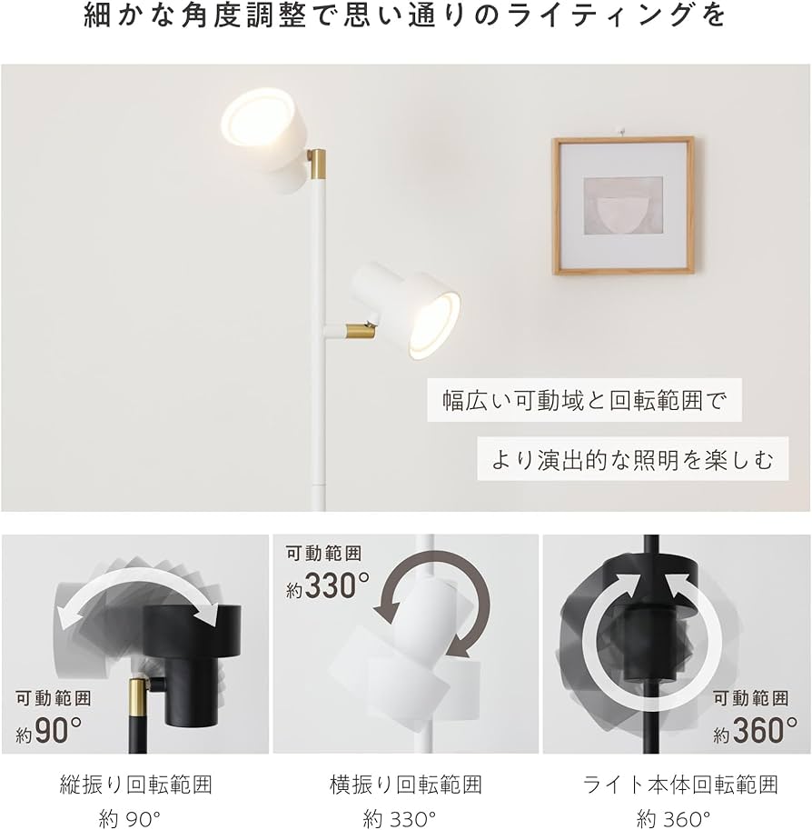 Amazon.co.jp: VENTOTA フロアライト 2灯スタンドライト間接照明