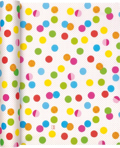 Rouleau de chemin de table blanc/motif pois/chemin de table airlaid pour fêtes et anniversaires 40 cm x 4,90 m