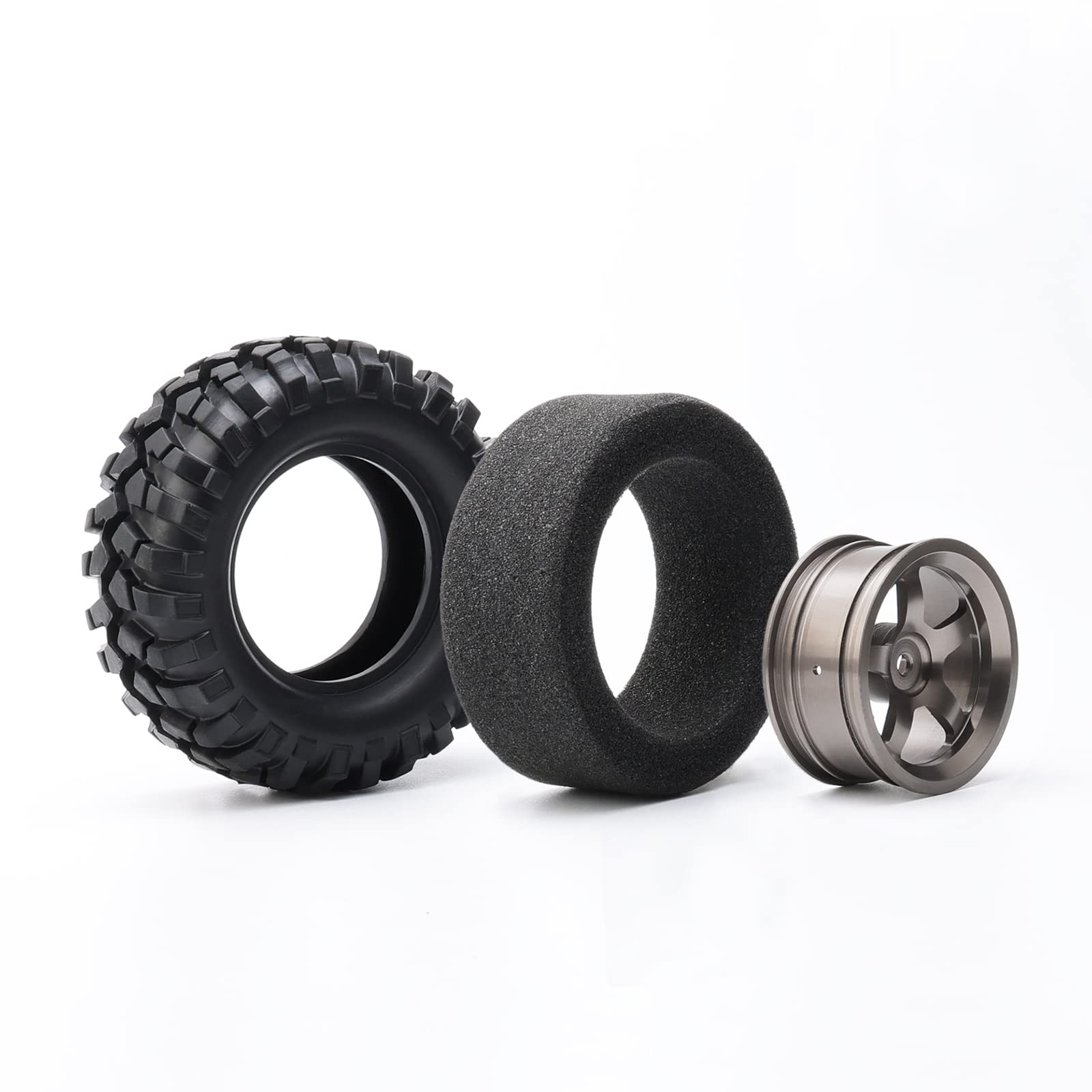 Rc Silver Rims Rc Car Wheels Rowiz 4PCS 12mm Hub Silver Rim & Tires RC Car Tires 1/10 ...