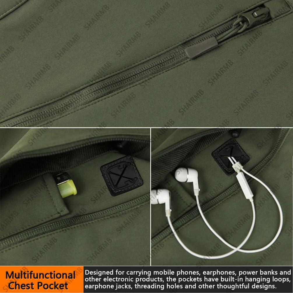 Uniformes TáCticos para Hombres, Militar Impermeable Traje de Combate del EjéRcito Conjuntos, Exterior Piel de Tiburon Traje CáLido, Ropa de Caza,D,XL