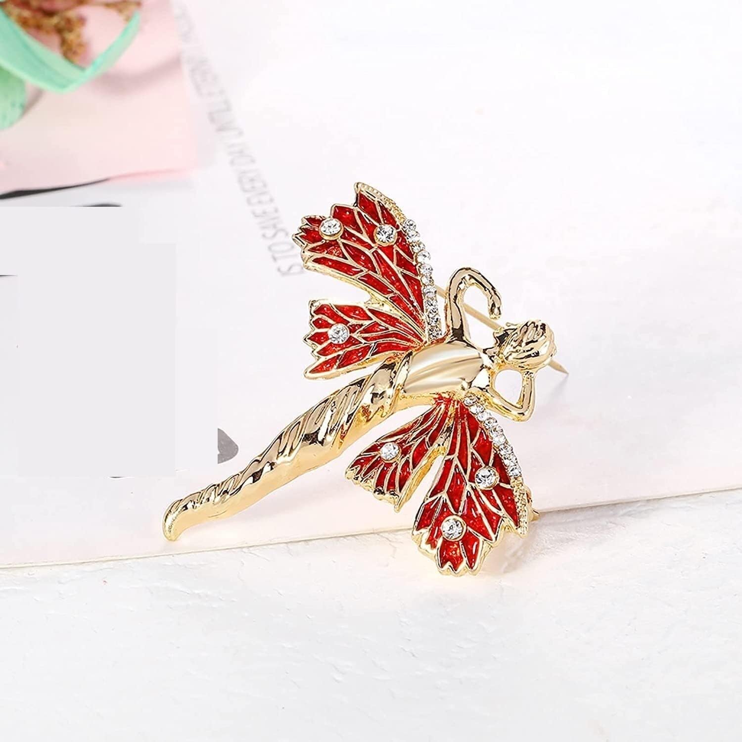 Fashion Brooch Brooch Accessories Bouquet Arts Brooch Enamel Clothing Angel Butterflys Creative Vintage Golden Teen Jewelry for Girls Brooch Pin
