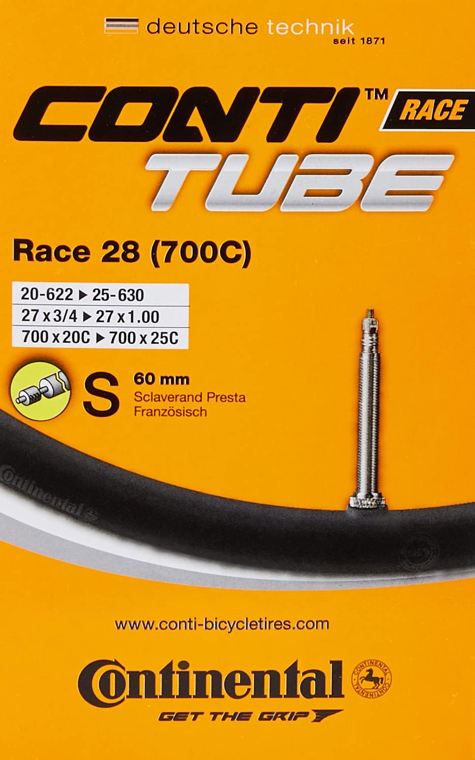 Continental Race 28 700 x 2025c Road Bike Inner Tubes 60mm Presta Valve (Pack of