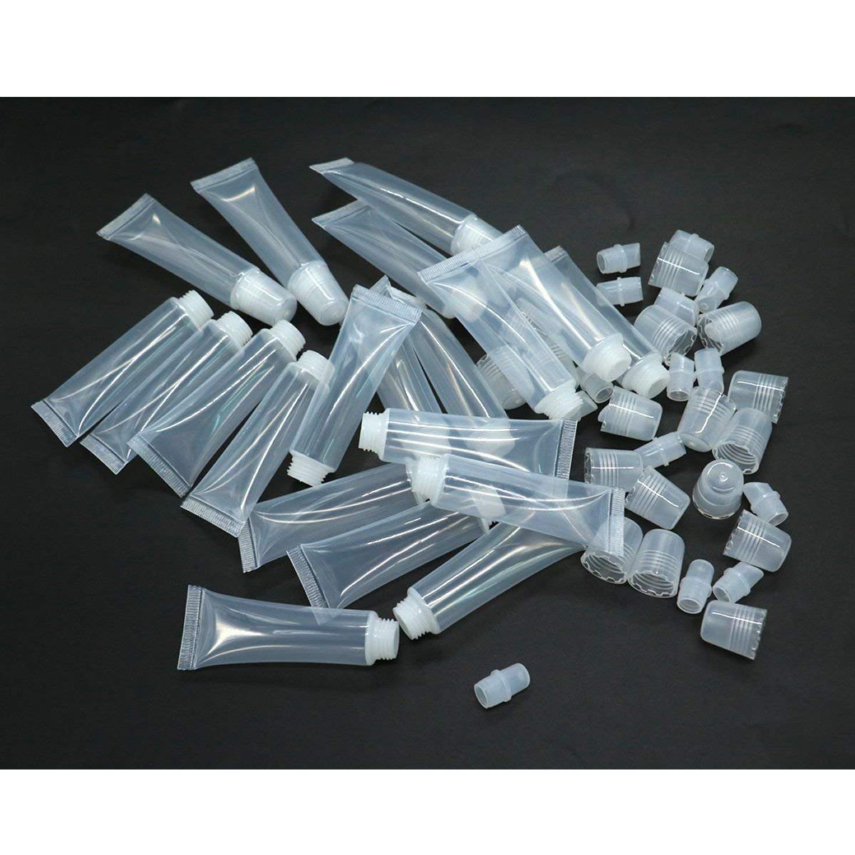 20Pcs Empty Refillable 10ml Mini Clear Lip Gloss Balm Cosmetic Containers With Syringe for DIY Lip Gloss