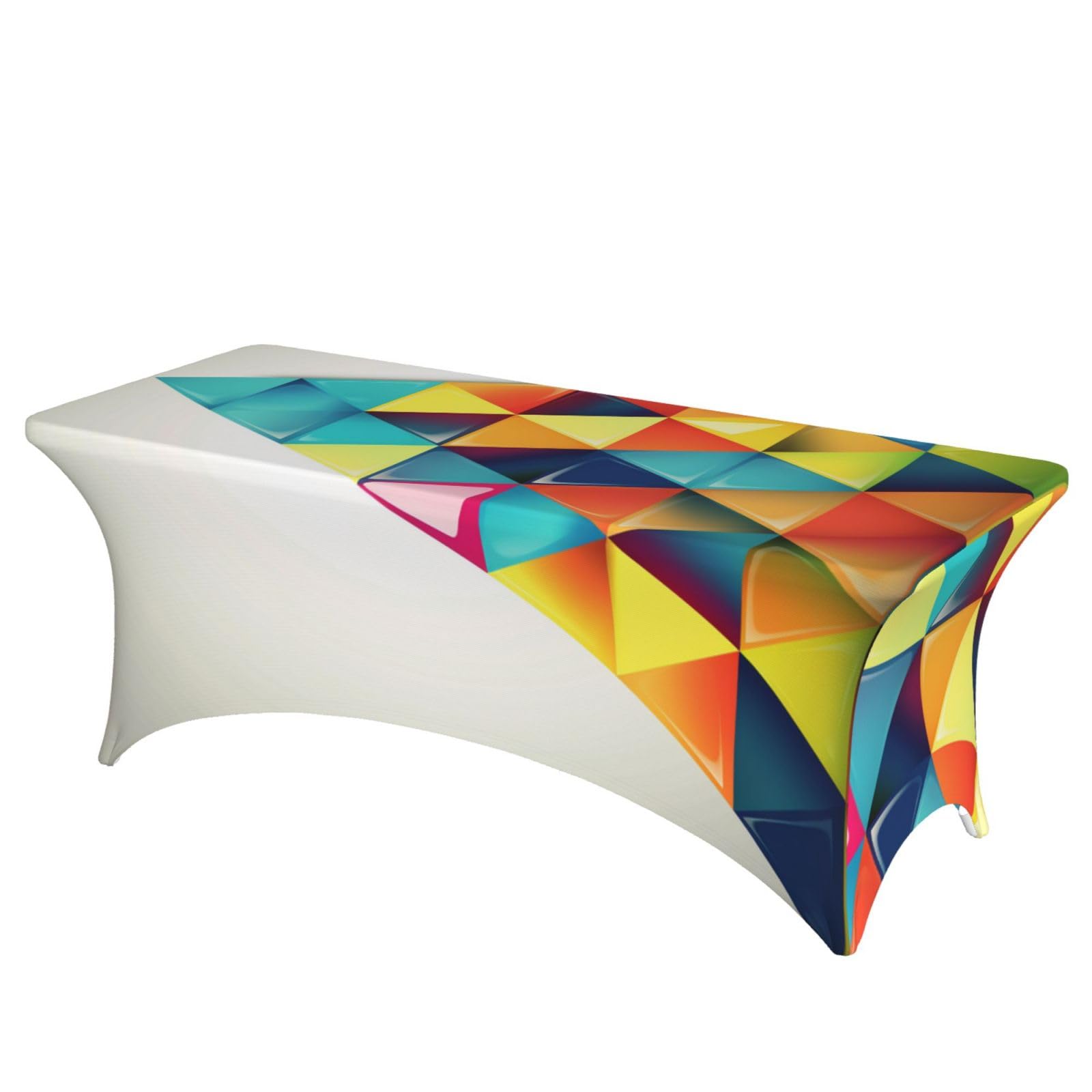 Nappe triangulaire colorée pour table rectangulaire de 1,8 m fête