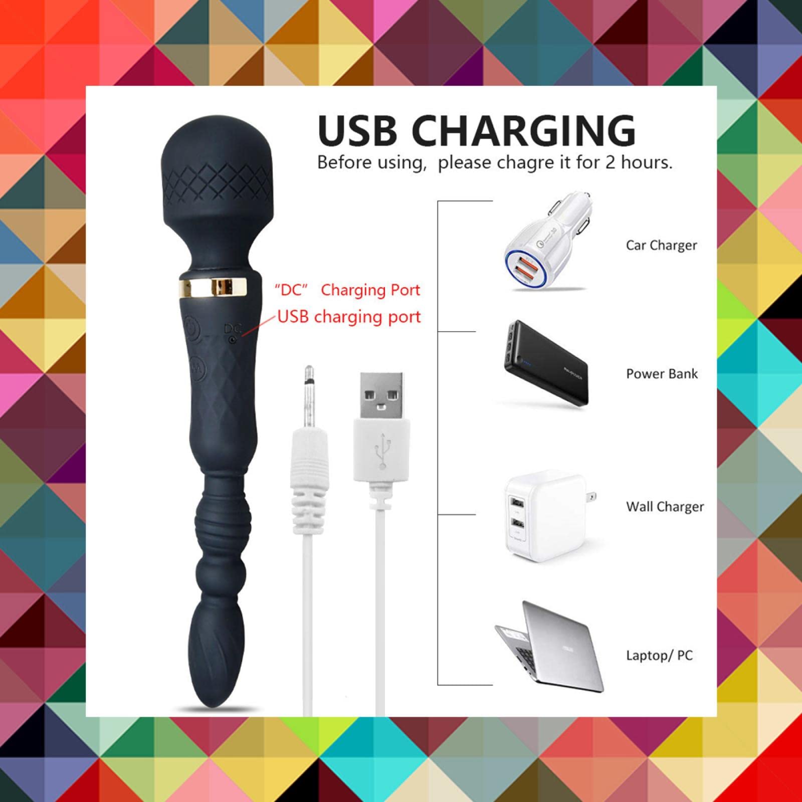 Dona Vibratori Enormi vibratori con bacchetta magica per donna, carica USB Big AV Stick femminile G Spot massaggiatore stimolatore clitorideo giocattoli adulti per donna