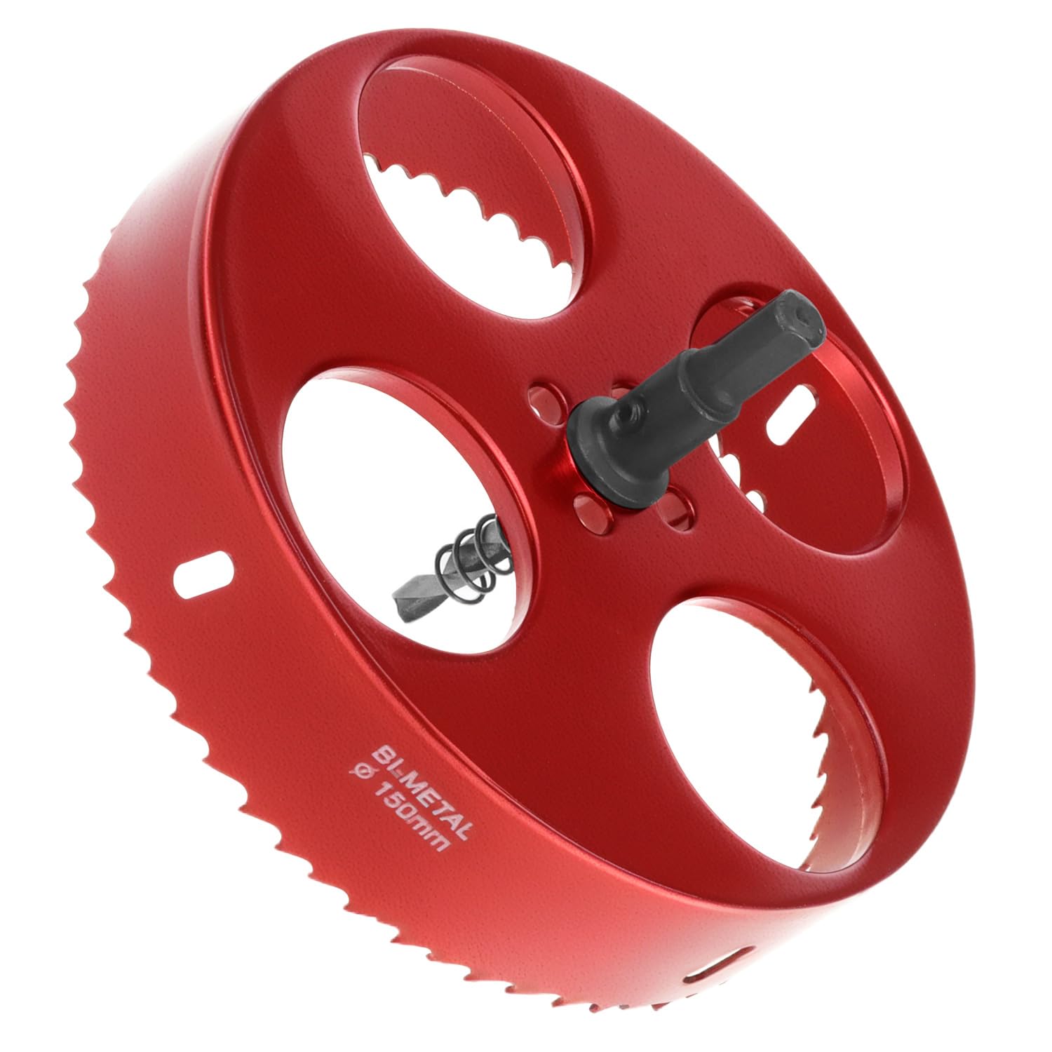 QWORK® Otwornica 150mm, otwornica bimetalowa HSS M42, z chwytem sześciokątnym i wiertłem do aluminium, żelaza i drewna