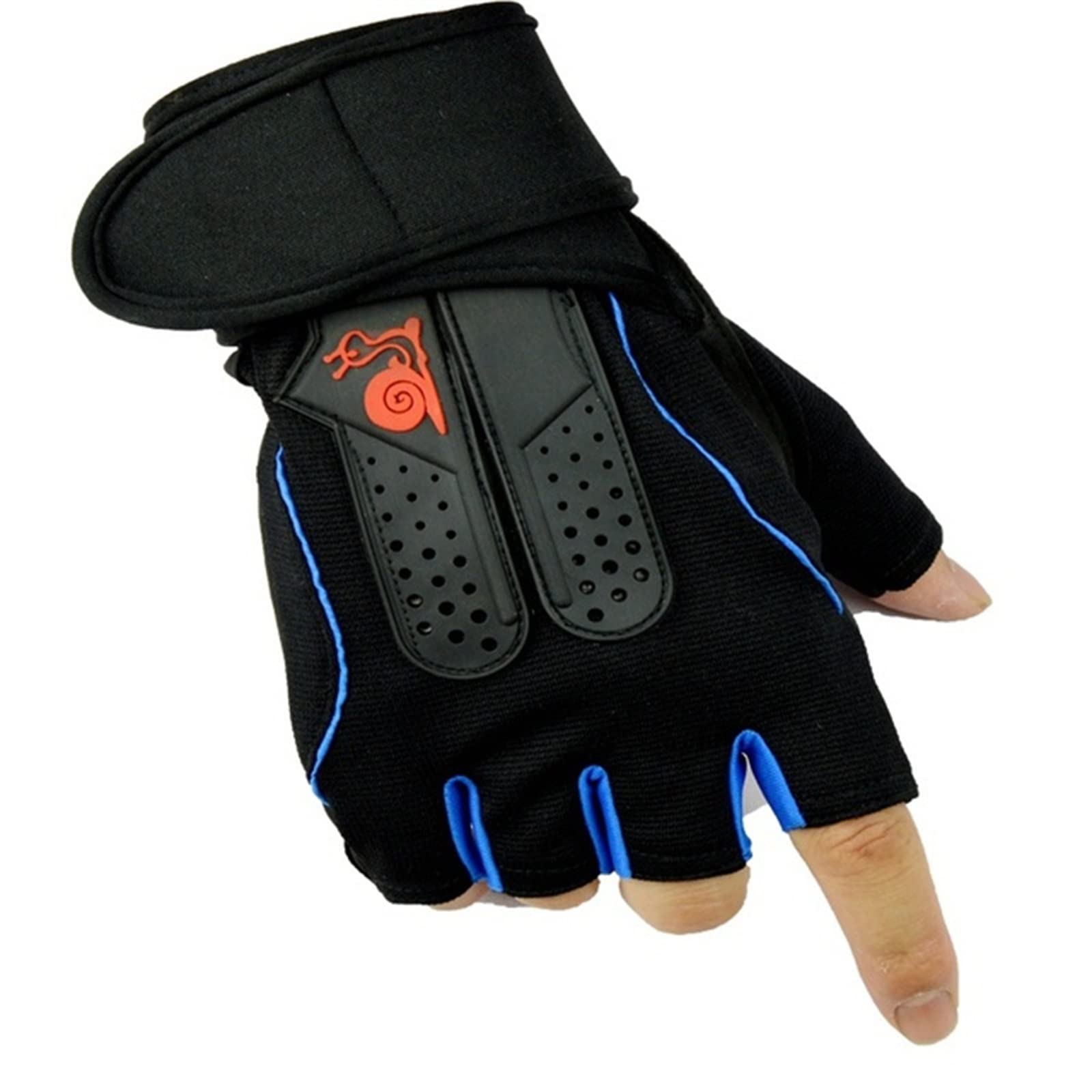 Guanti Antiscivolo per la Palestra Guanti da Palestra for Allenamento Fitness, Attrezzatura Sportiva, Sollevamento Pesi, polsiere Traspiranti for Uomo e Donna(Blu,XL)