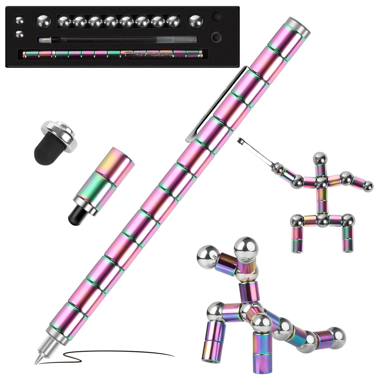 Fidget Pen,Magnetic Pen Magnet Pen Jiki Pen - Cool Pens Fidget Pen Magnet Magnetic Fidget Pen Toy Pen Decompression Magnetic Metal Pen