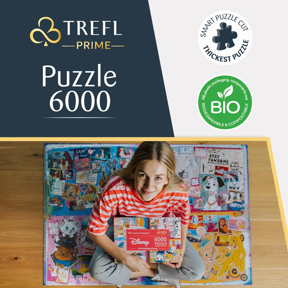 Trefl Prime - Puzzle UFT: Disney, The Great Book of Disney - 6000 Pezzi, Puzzle Grande, Cartone con Spessore Maggiorato, per Adulti e Bambini dai 12 anni