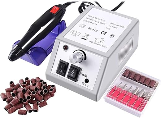 GOODIEBOX Electric Nail Drill Machine Nail File Drill Set Kit for Acrylic Nails, Gel Nail, Nail Art Polisher Sets Glazing Nail Drill Fast Manicure.
