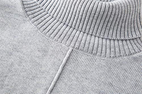 Cozy Light Gray Woolen Women Sweaters Set - Stylish Knitted Turtleneck and Pants Outfit by TAOVK - Image 4