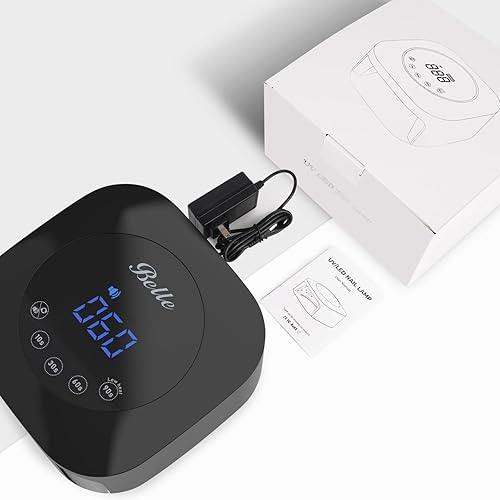 Miniatura 7 de Belle Lámpara de uñas LED UV, luz UV profesional de 54 W para esmalte de gel con pantalla táctil LCD grande, sensor automático y 4 ajustes de