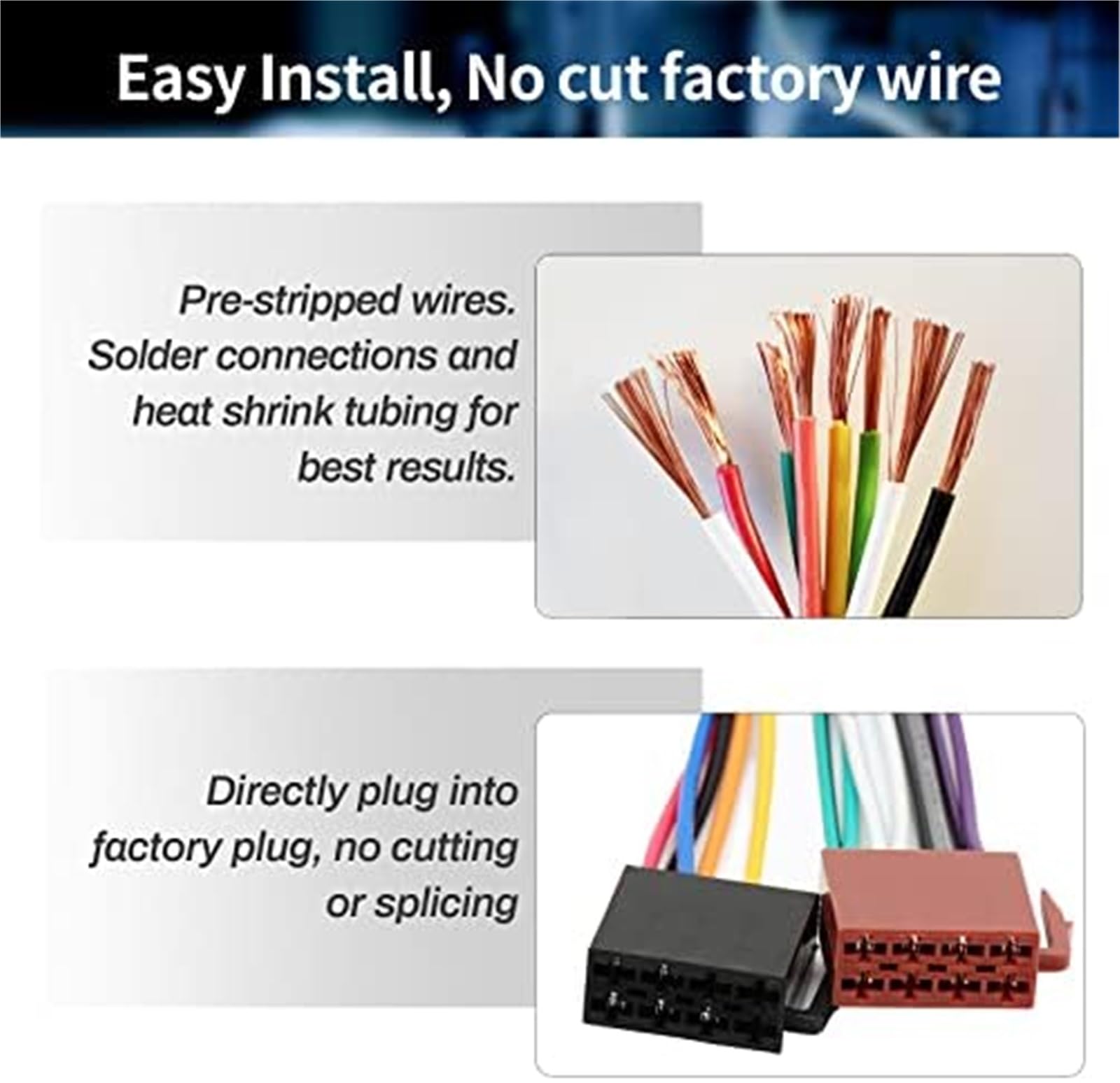 Kabel adaptera samochodowego radia, Pexorin Wiązka przewodów ISO radia samochodowego, do Select Insight CRV 2001-2005, 1998-2016 Złącze adaptera ISO Standard Odtwarzacz CD Instalacja Stereo