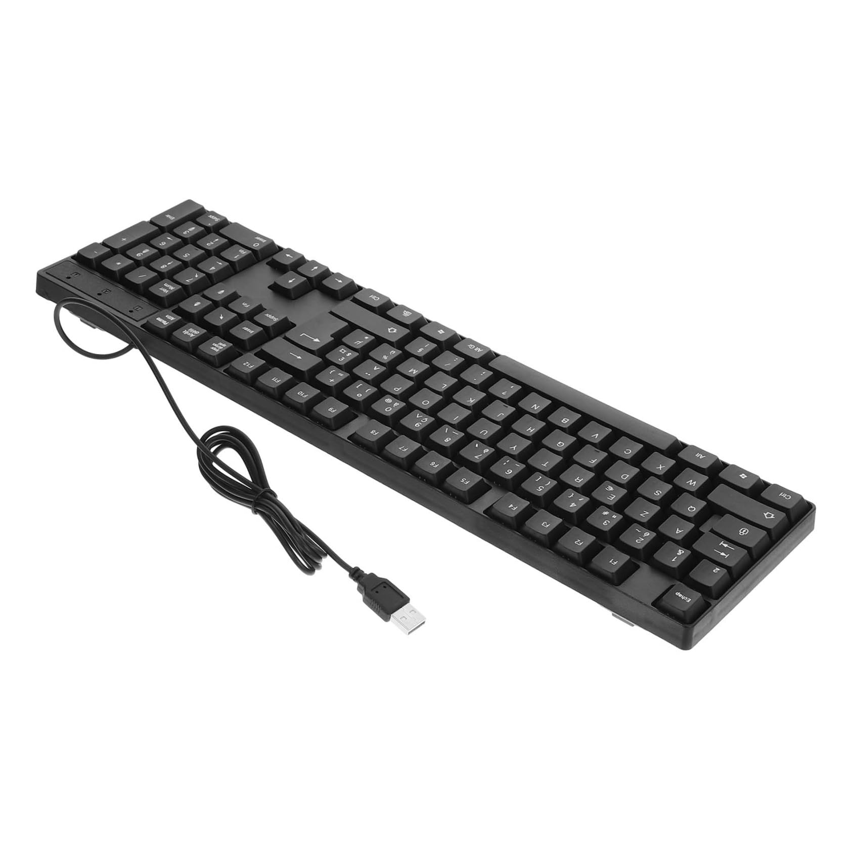 Teclado francés negro con cable USB de 104 teclas para trabajar sin interrupciones 8
