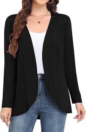 Yincro Womens Long Sleeve Cardigan Lightweight Soft Open Front Casual Cardigans