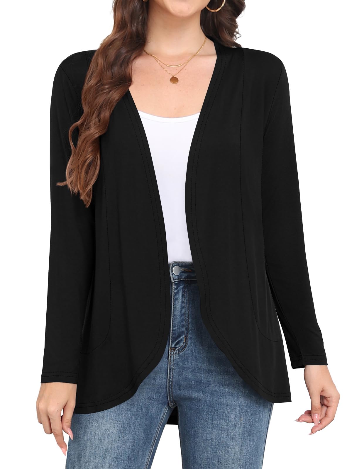 Yincro Womens Long Sleeve Cardigan Lightweight Soft Open Front Casual Cardigans
