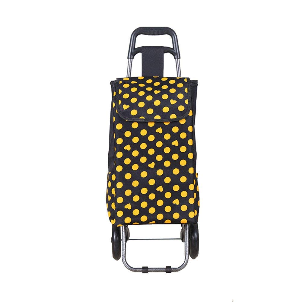 Costway Carrello spesa pieghevole con doppio cestello ruote girevoli a 360°, Carrello per mercato spesa lavanderia