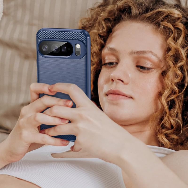 Image of Hybrid Carbon Fiber Back Case for Google Pixel 10 Pro XL (Blue)