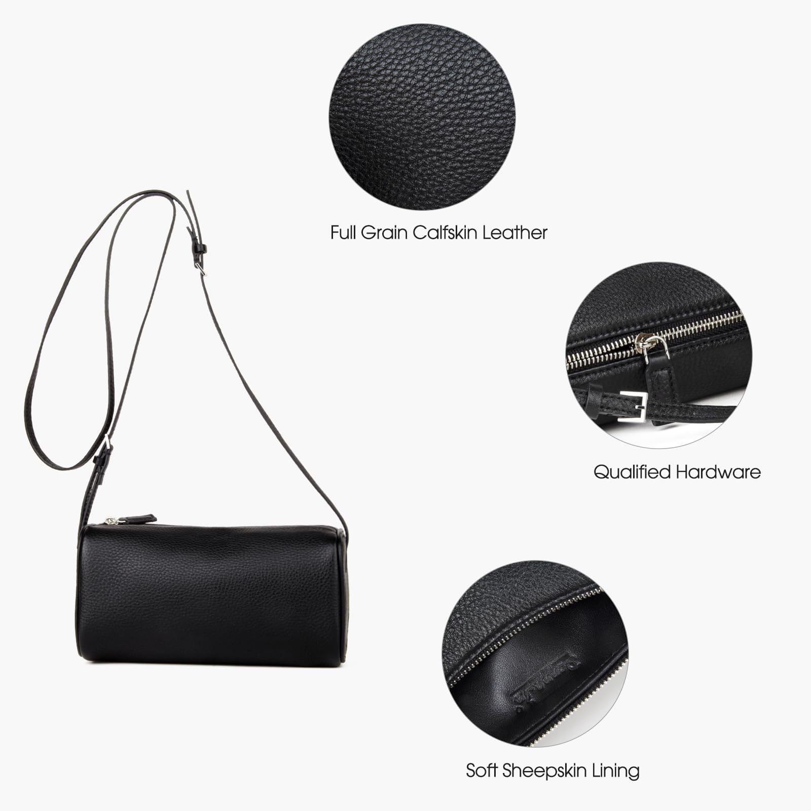 DONNAIN Hochwertige Umhängetasche Damen Leder, Kleine Handtasche, Lederhandtasche Damen Echtleder, Crossbody bag Leder mit verstellbarem Riemen | Alltagstasche Damen