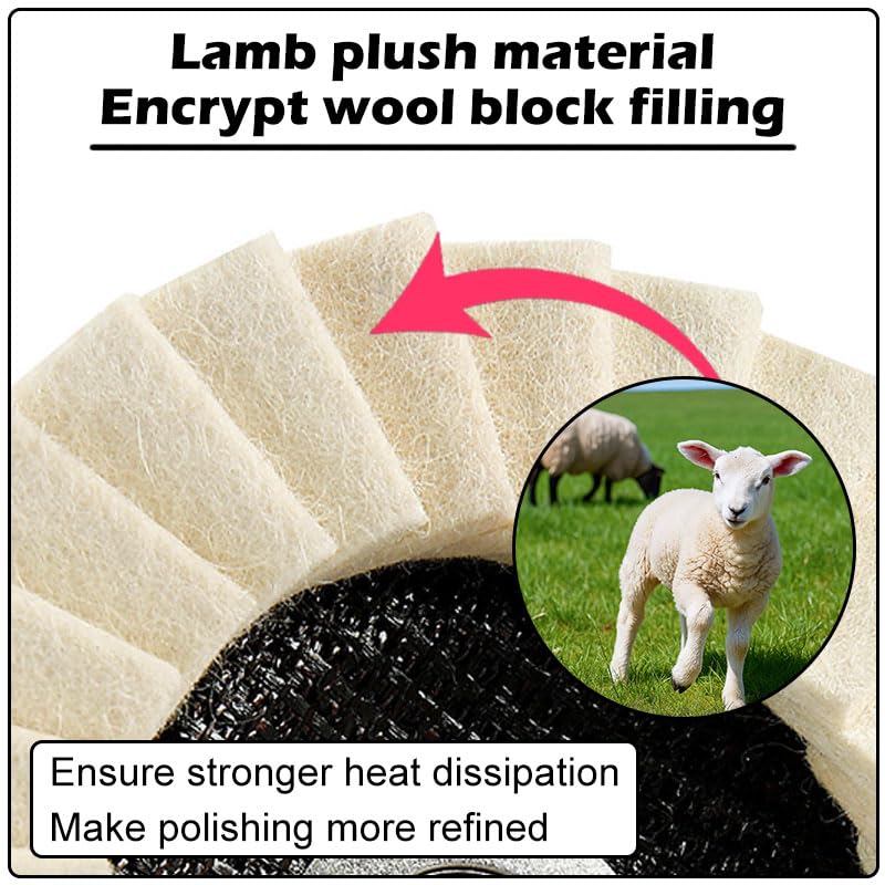 Wool Felt Flap polishing disc Wheel Metal Ceramic car Glass pad Buffing Stable wear-Resistant Durable high Temperature Resistance (10)