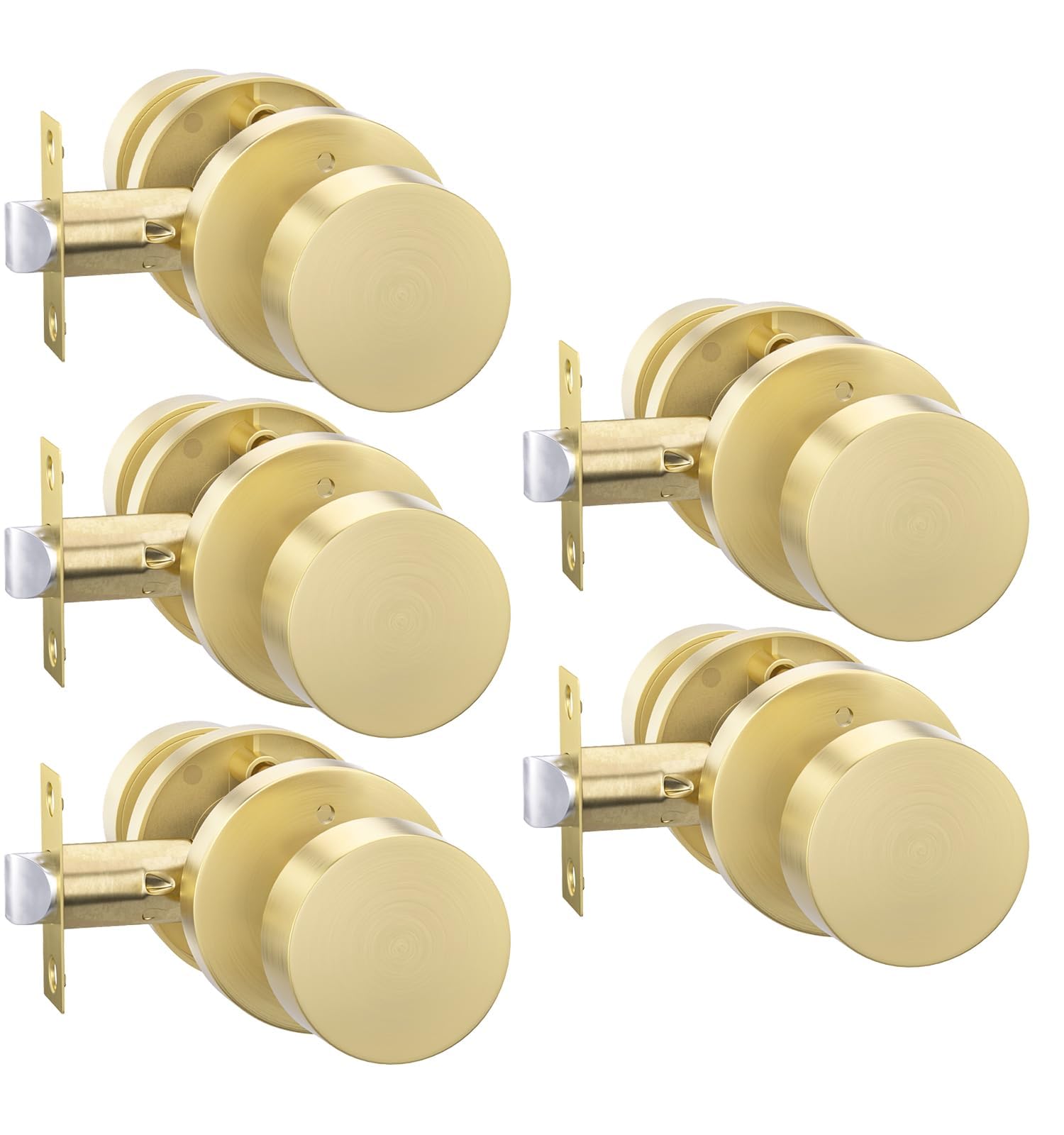 Goldenwarm Matte Black Door Knobs - 6 Pack -26