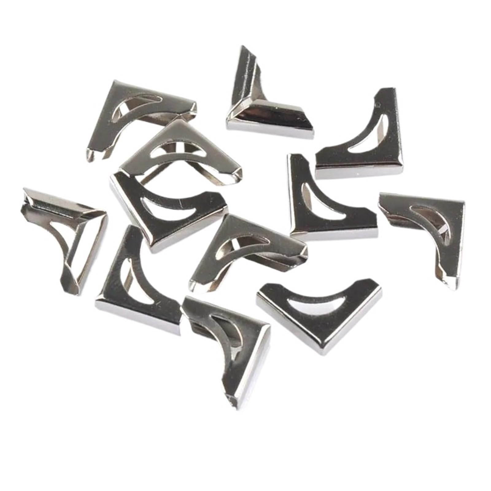 Coins en métal argenté 10x10mm pour scrapbooking et menus de restaurant