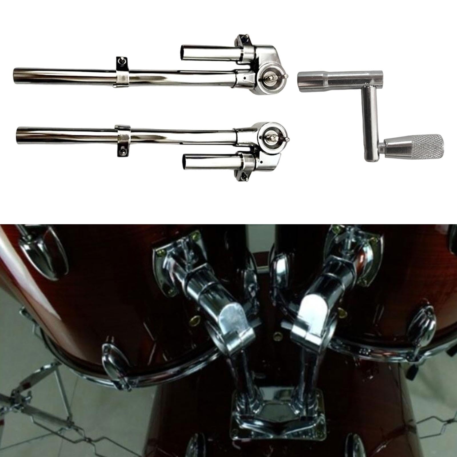 2 Supporti per Supporto per Tamburo Tom con Chiave Inglese, Hardware per Batteria a percussione per concerti in Negozio